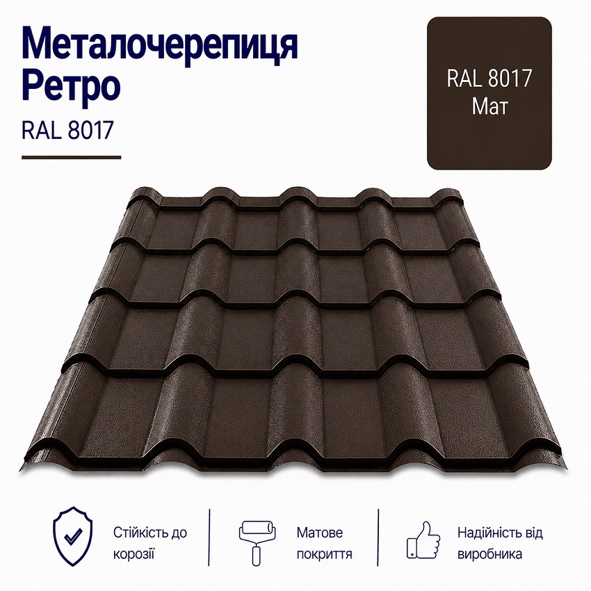 8017 ретро металочерепиця