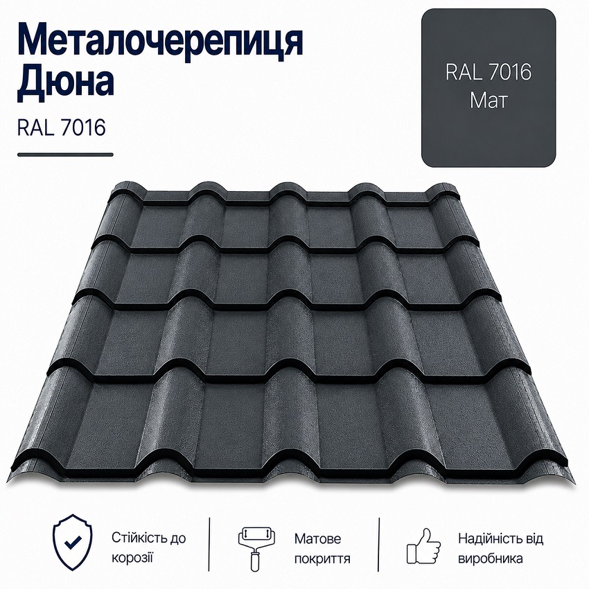 7016 дюна металочерепиця